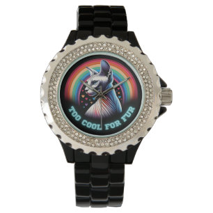 Pulsera Reloj de gato Sphynx calvo sin pelo demasiado geni