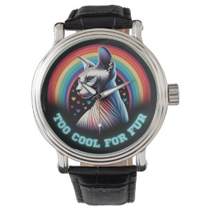 Pulsera Reloj de gato Sphynx demasiado genial con cristale