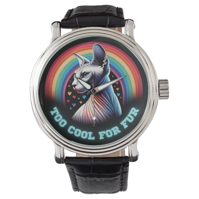 Pulsera Reloj de gato Sphynx observa gatito calvo sin pelo (Anverso)