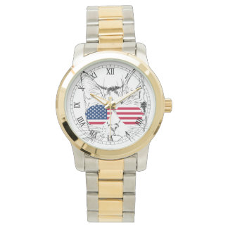 Pulsera Reloj de gatos de bandera estadounidense