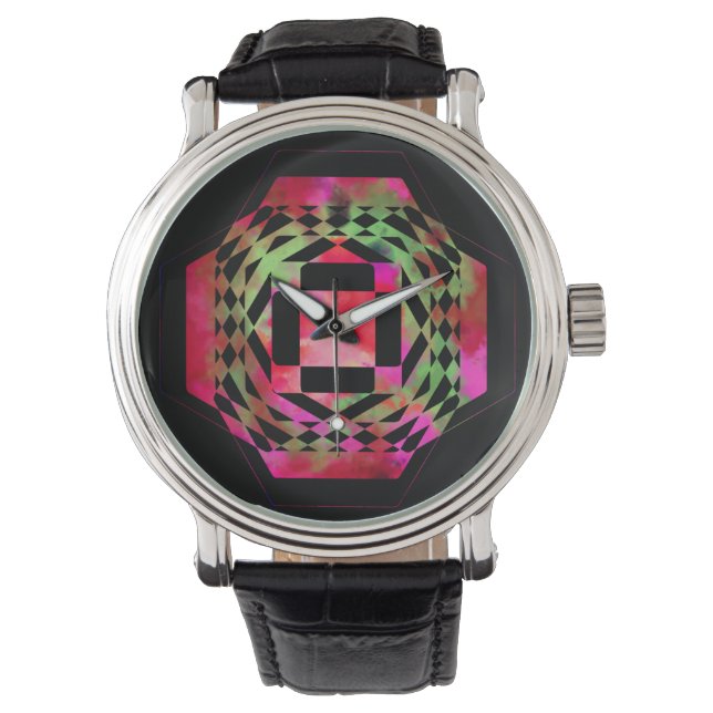 Pulsera Reloj de geometría dentada multicolor (Anverso)