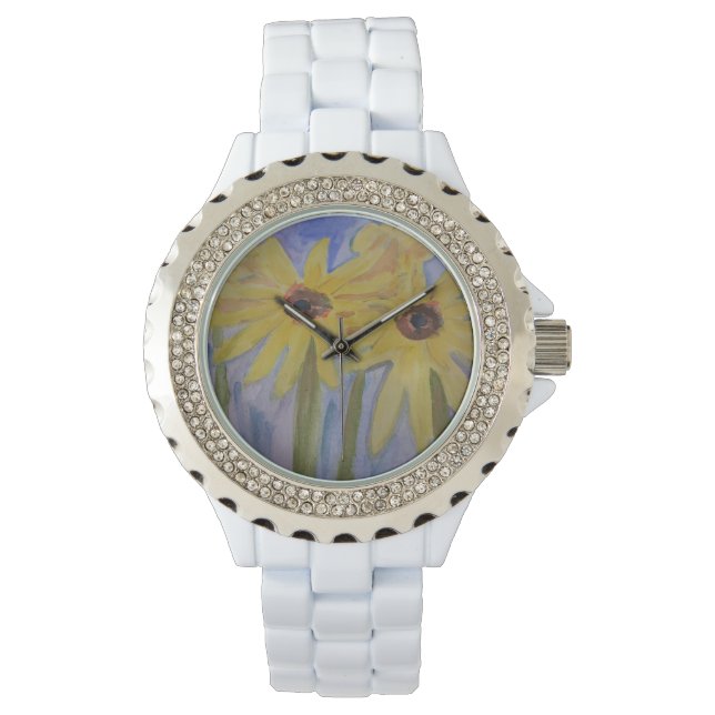 Pulsera Reloj de girasoles amarillos de verano (Anverso)