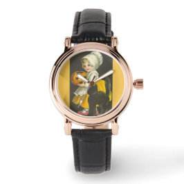 Pulsera Reloj de Halloween con gato negro de calabaza chic