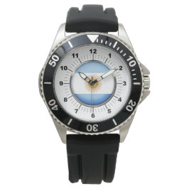Pulsera Reloj de hombre con corona de bandera de Argentina