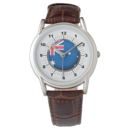 Pulsera Reloj de hombre con correa de cuero marrón y bande