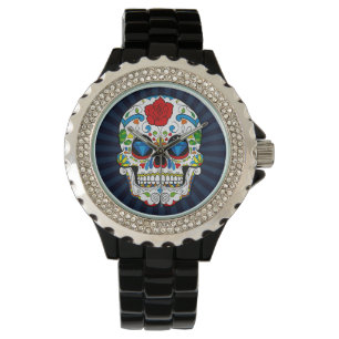 Pulsera Reloj de hombre con diamantes de cráneo de azúcar