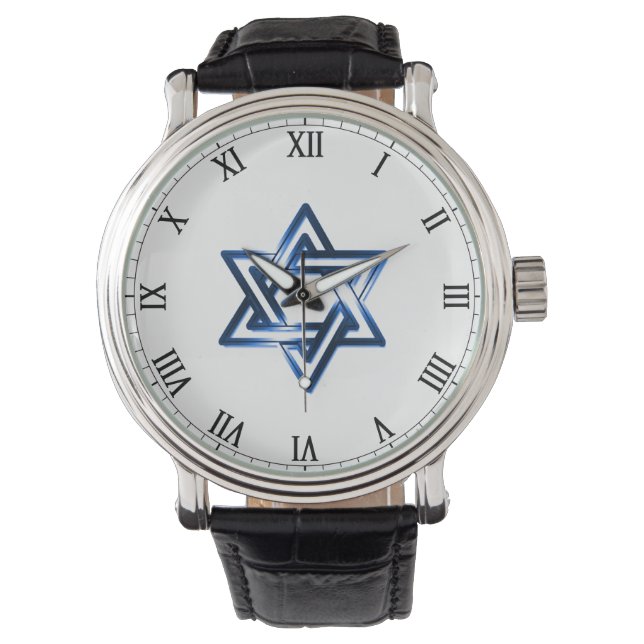 Pulsera Reloj de hombre con Estrella de David (Anverso)