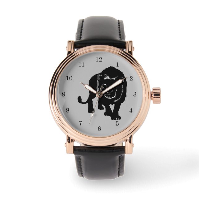 Pulsera Reloj de hombre con león (Anverso)