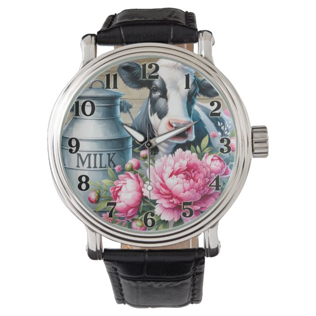 Pulsera Reloj de hombre con vaca (Anverso)