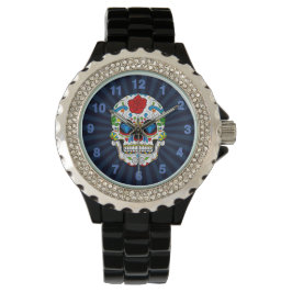 Pulsera Reloj de hombre de cráneo de azúcar personalizable
