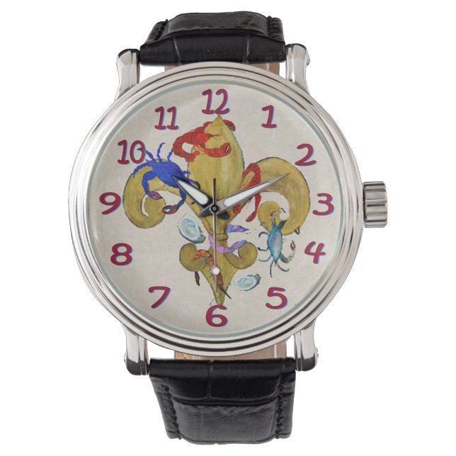Pulsera Reloj de hombre fleur de lis Cajun (Anverso)