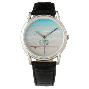 Pulsera Reloj de hombre monogramado de pesca de agua salad