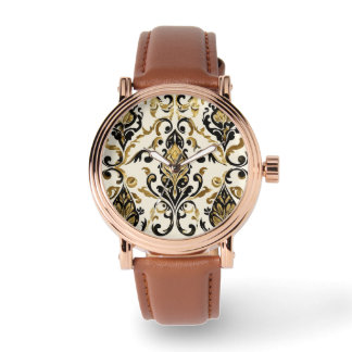 Pulsera Reloj de hombre, mosaico de noche dorada