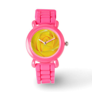 Pulsera Reloj de huellas de rosas amarillas
