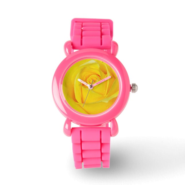 Pulsera Reloj de huellas de rosas amarillas (Anverso)