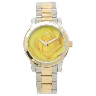 Pulsera Reloj de huellas de rosas amarillas