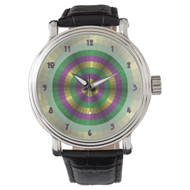 Pulsera Reloj de Ilusión de Mardi Gras (Anverso)