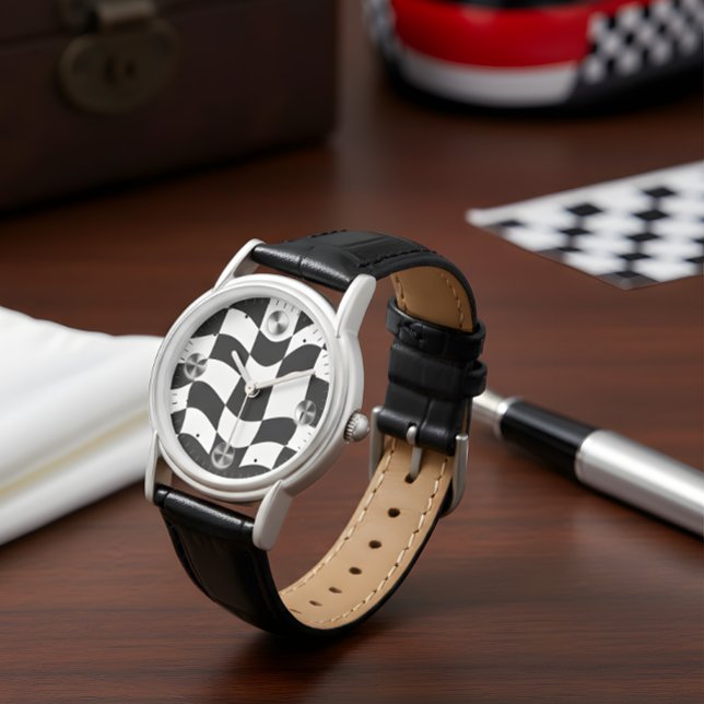 Pulsera Reloj de ilusión óptica de tablero de ajedrez ondu (Subido por el creador)