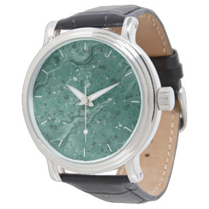 Pulsera Reloj de impresión de mármol verde