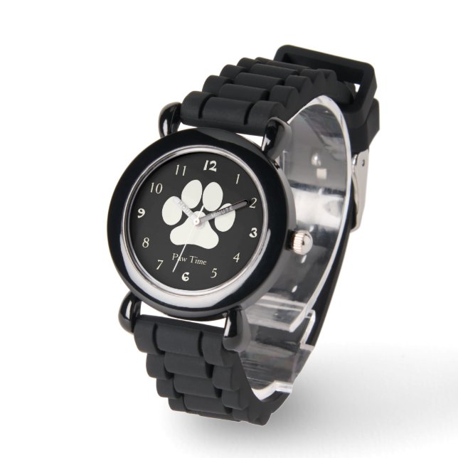 Pulsera Reloj de Impresión de Perro Tiempo de Pata (Ángulo)