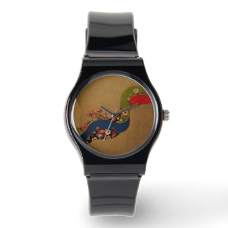 Pulsera Reloj de inspiración vintage negro con correa de s