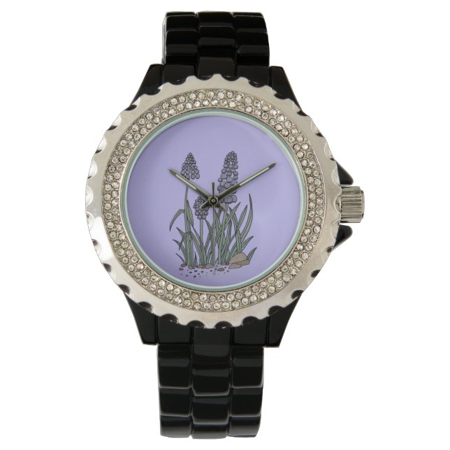 Pulsera Reloj de Jacinto de Uva Azul (Anverso)