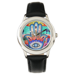 Pulsera Reloj de Judaica del mal de ojo de Hamsa