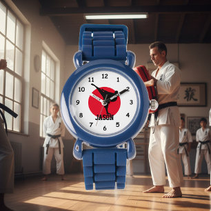 Pulsera Reloj de karate para niños con nombre personalizad