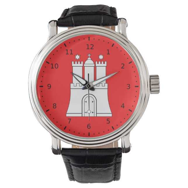 Pulsera Reloj de la bandera de Hamburgo (Anverso)