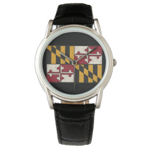 Pulsera Reloj de la bandera de la antigua Maryland masculi