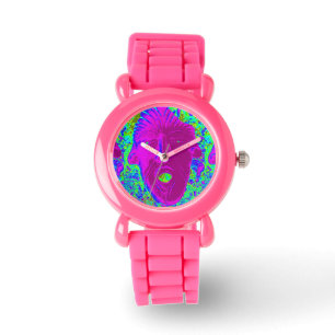Pulsera reloj de la cara púrpura