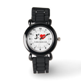 Pulsera Reloj de la correa del Purpurina del corazón de la