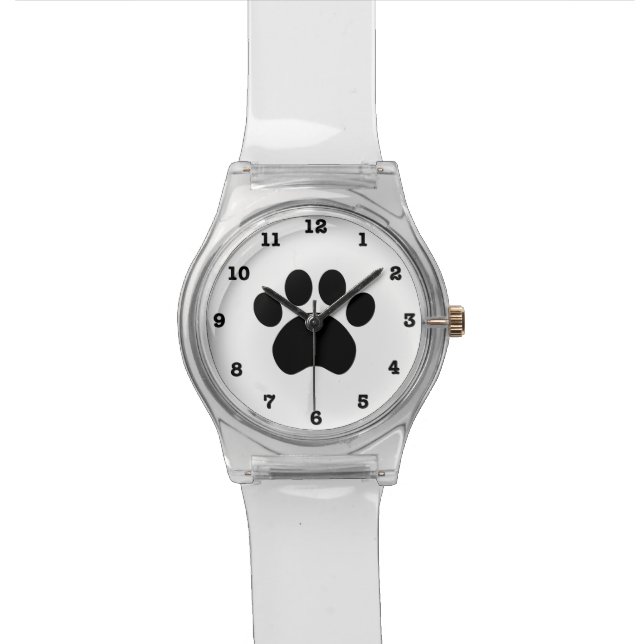 Pulsera Reloj de la impresión de la pata con números (De cerca)