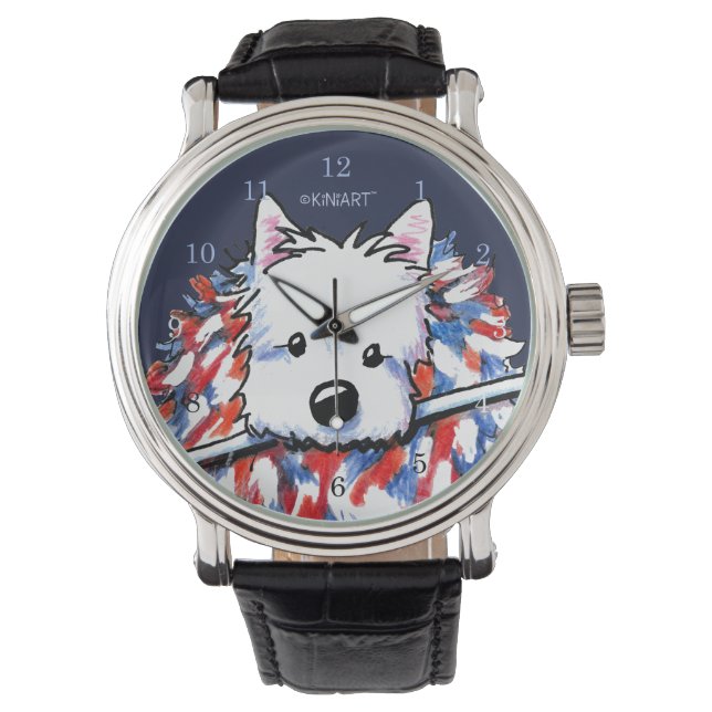 Pulsera Reloj de la muñeca de retrato de Liberty Westie (Anverso)