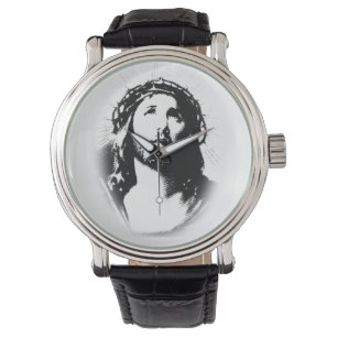 Pulsera Reloj de la plantilla de la cara del Jesucristo