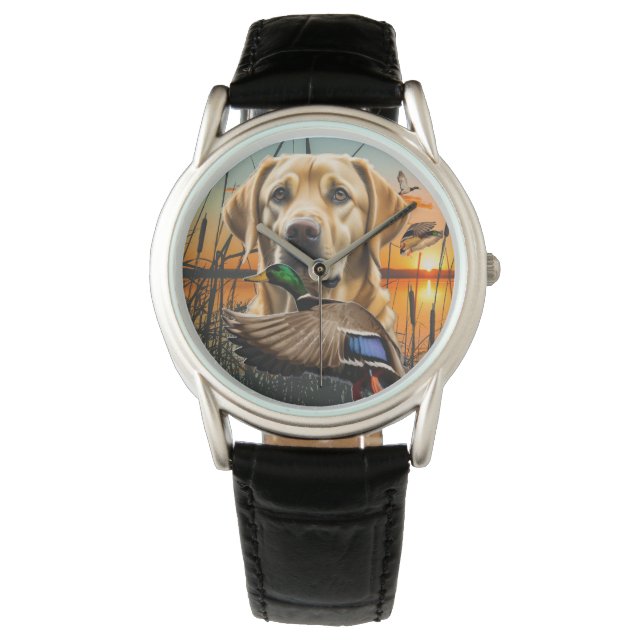 Pulsera Reloj de labrador amarillo, cacería de pato (Anverso)