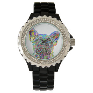Pulsera Reloj de las mujeres de la pintura del bulldog