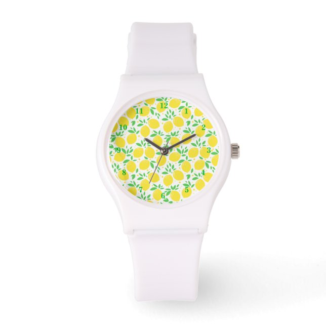 Pulsera Reloj de limones amarillos (Anverso)