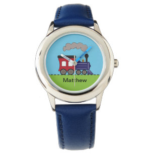 Pulsera Reloj de locomotoras de trenes de vapor personaliz