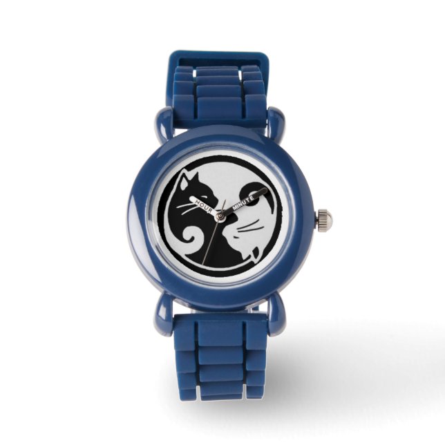 Pulsera reloj de los gatitos de yang del yin (Anverso)