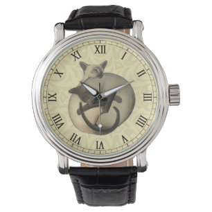 Pulsera Reloj de los gatos siameses de Yin Yang