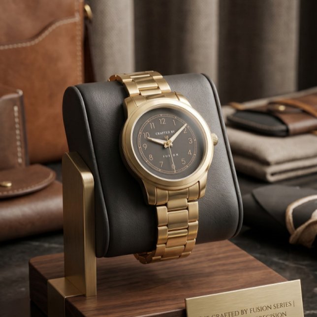 Pulsera Reloj de lujo dorado y negro mate (Subido por el creador)