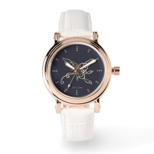 Pulsera Reloj de lujo para mariposa dorada (Anverso)