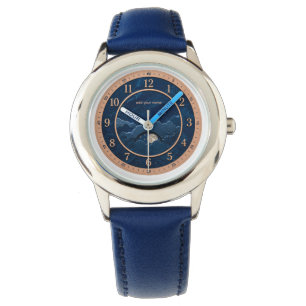 Pulsera Reloj de luna azul y plata
