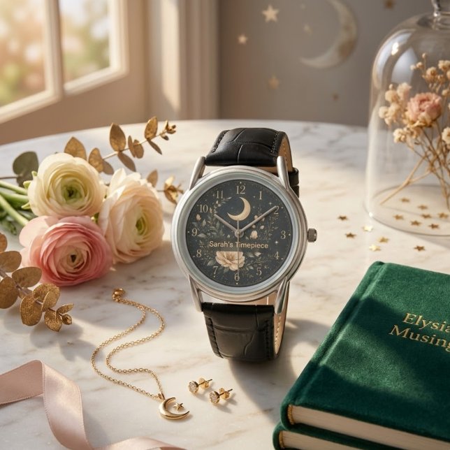 Pulsera Reloj de Luna Floral Celestial (Subido por el creador)