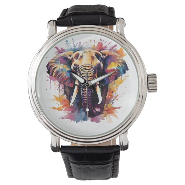 Pulsera Reloj de mano de diseño para elefantes (Anverso)