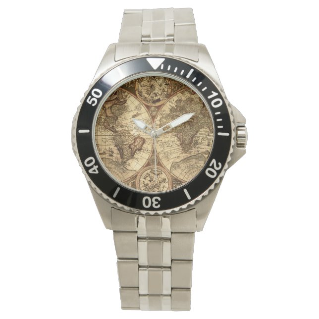 Pulsera reloj de mapas del mundo antiguo (Anverso)