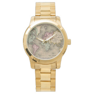 Pulsera reloj de mapas del mundo antiguo