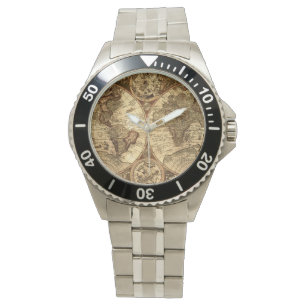 Pulsera reloj de mapas del mundo viejo