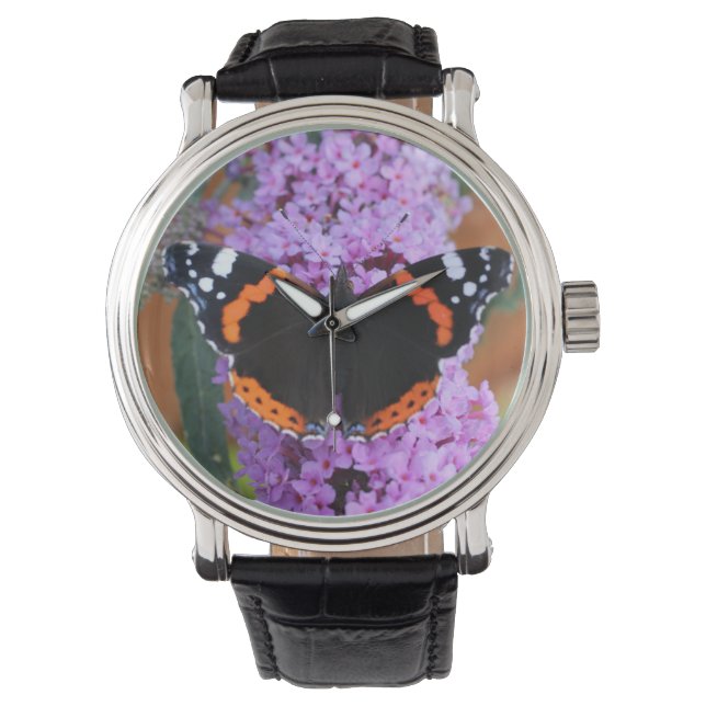 Pulsera Reloj de Mariposa Almirante Rojo (Anverso)